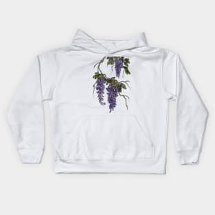 Wisteria watercolor print Kids Hoodie